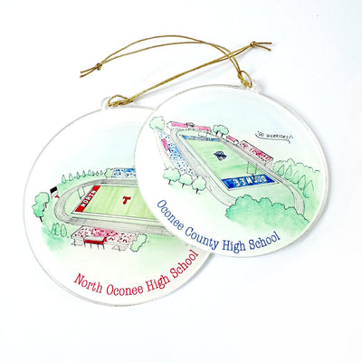 Oconee Schools: High School Football Fields Acrylic Ornaments