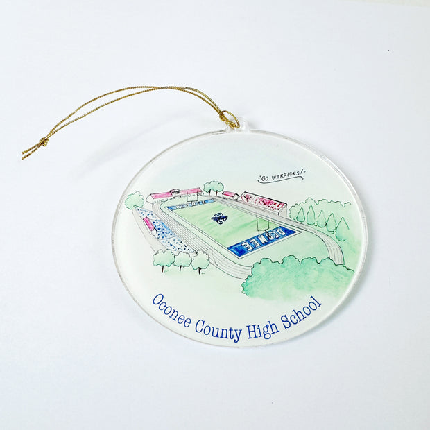 Oconee Schools: High School Football Fields Acrylic Ornaments