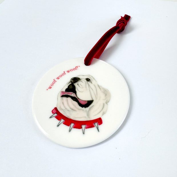 Bulldog Ceramic Ornament