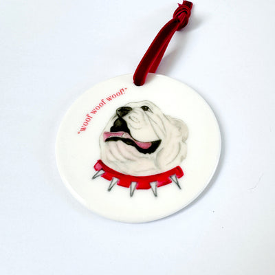 Bulldog Ceramic Ornament