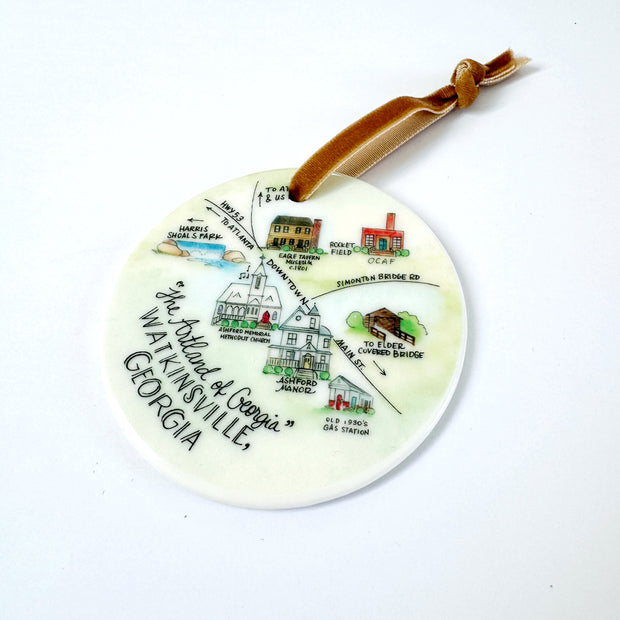 Watkinsville, Georgia Map Ceramic Ornament