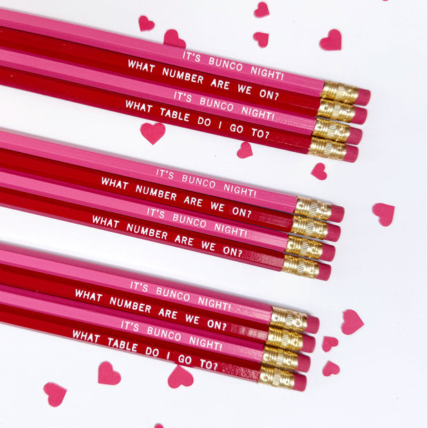 Bunco Night Pencils | Valentine's Day