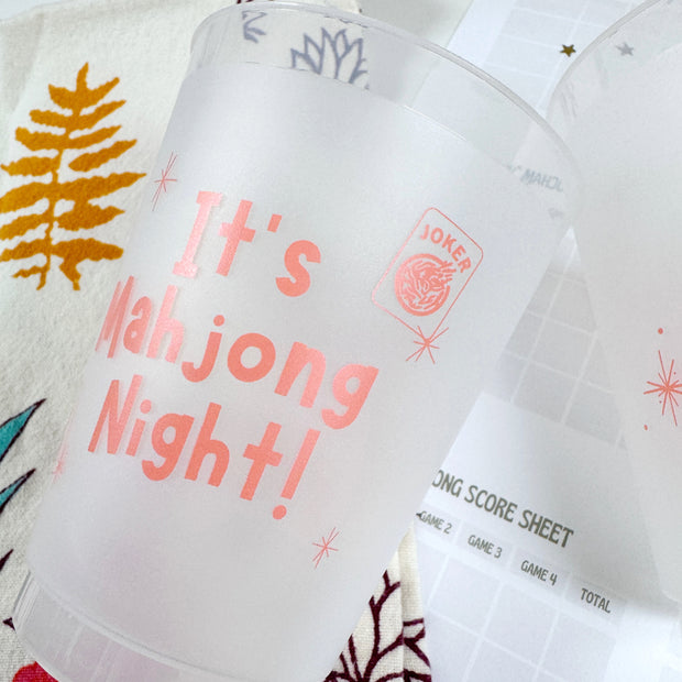 Mahjong Night Frosted Cups