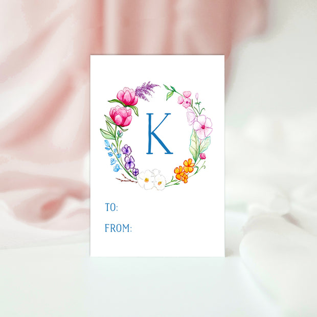 Wildflower Monogram Gift Tags