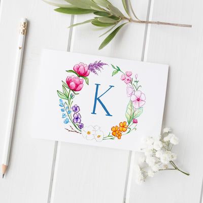 Wildflower Monogram Notecard Set