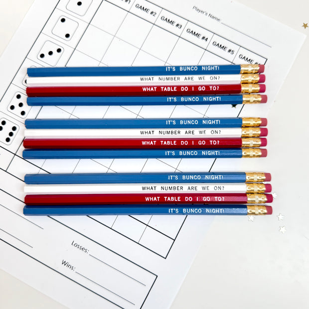 Bunco Night Pencils | 4th Of July