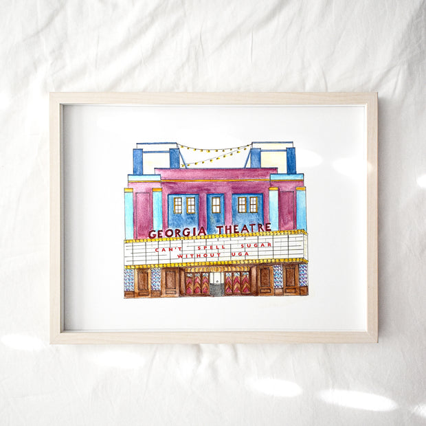 Athens Landmarks: Georgia Theatre Art Print